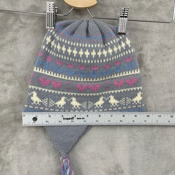 Stowe Woolens Vintage Women's Wool Knit Beanie Ski Winter Ducks Hearts USA Made - Picture 10 of 11